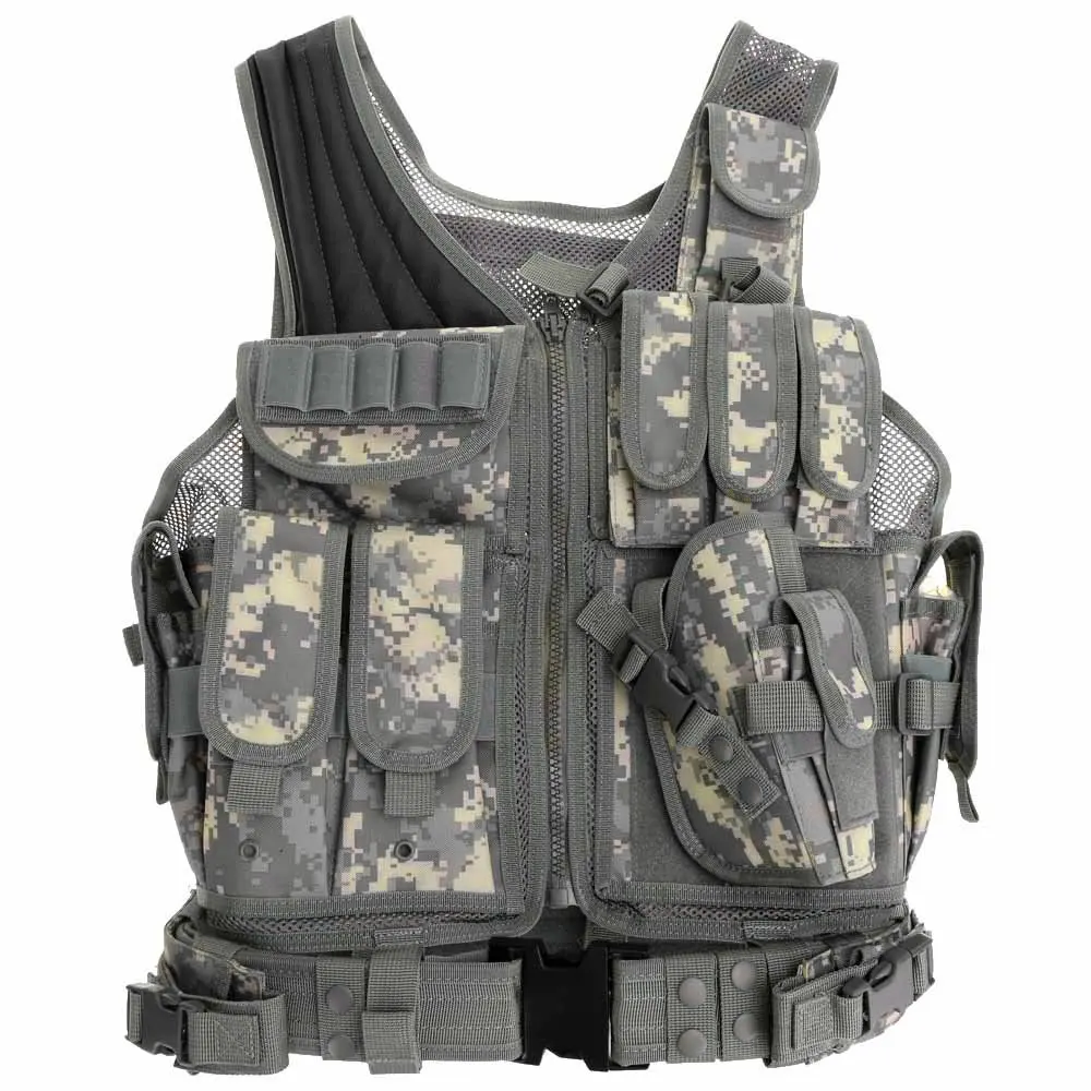 Tactical Vest  Vest Adjustable Breathable Combat Training Vest for Outdoor Hunting, Fishing, CS War G