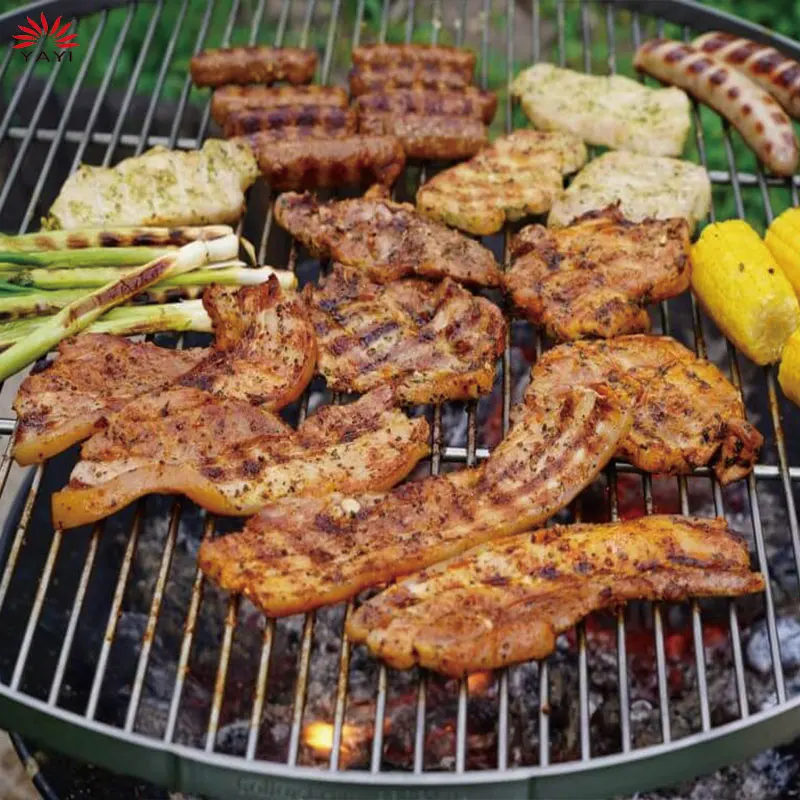 Portable Heavy Duty Steel Go Open Fire Cooking Camping Grill Barbecue  Water Bottle Support Frame Hanging Grill