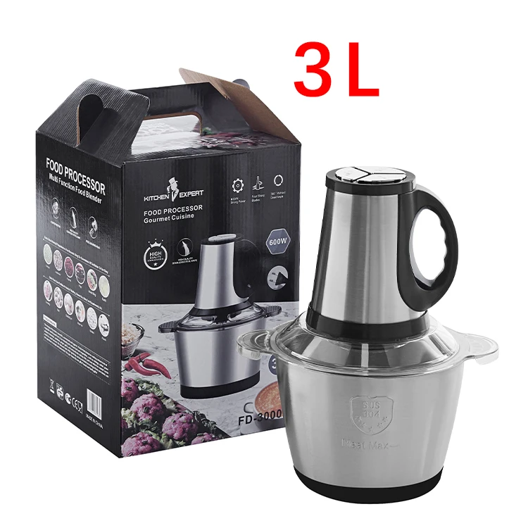 Home Kitchen Food Grinders Cheap Stainless Steel Small Best Meat Chopper Automatic 2L 3L  4L Electric Meat Grinder For Sale