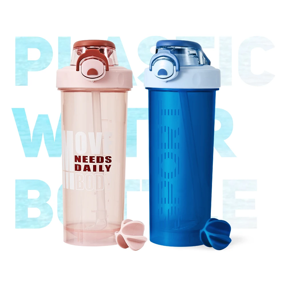 800ml Bpa Free Gym Protein Shaker Bottles with Straw Strainer Filter Gym Fitness Plastic Protein Shaker