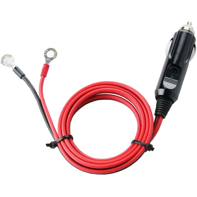 12V 24V Heavy Duty Male Plug Cigarette Lighter Adapter Power Supply Cable For Car Inverter Air Pump with Ring Terminal