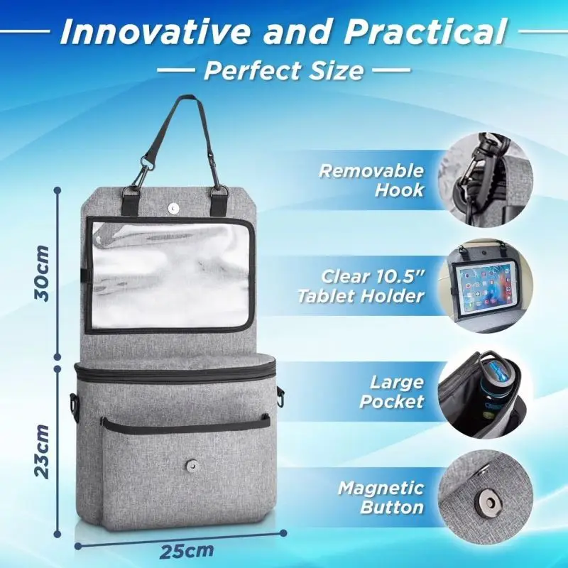3 in 1 Car Organizer Back Seat for Kids Car Backseat and Stroller Organizer Bag with Ipad Holder