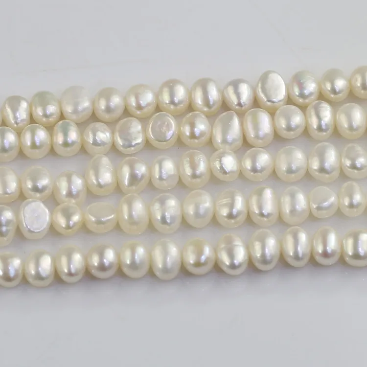 6-7mm AA+ side drilled nugget wholesale freshwater river pearl strands beads baroque pearls wholesale