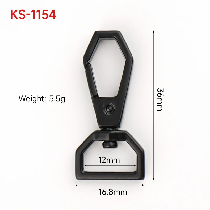 Wholesale Bag Hardware 1/2 Inch Swivel Hooks Custom Black Spring Swivel Hook 12mm Swivel Clasps Lanyard Snap Hook for Handbags