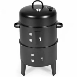 3 In 1 Charcoal Bbq Grills Ovens Smoker 3 Layers Tower Vertical Barrel Charcoal Barbecue Grill Smoker