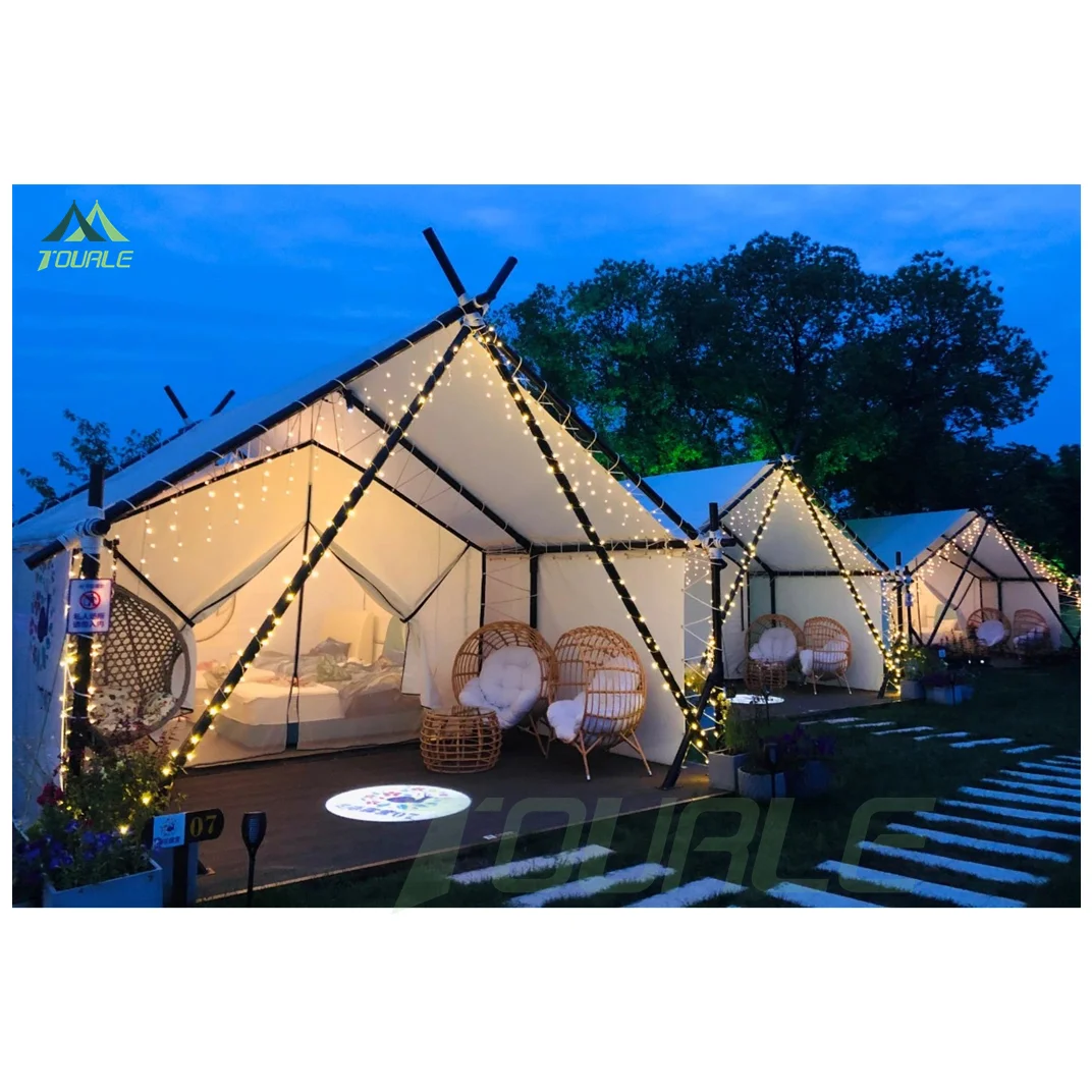 Waterproof outdoor steel structure tent  camping event luxury resort hotel  safari tent