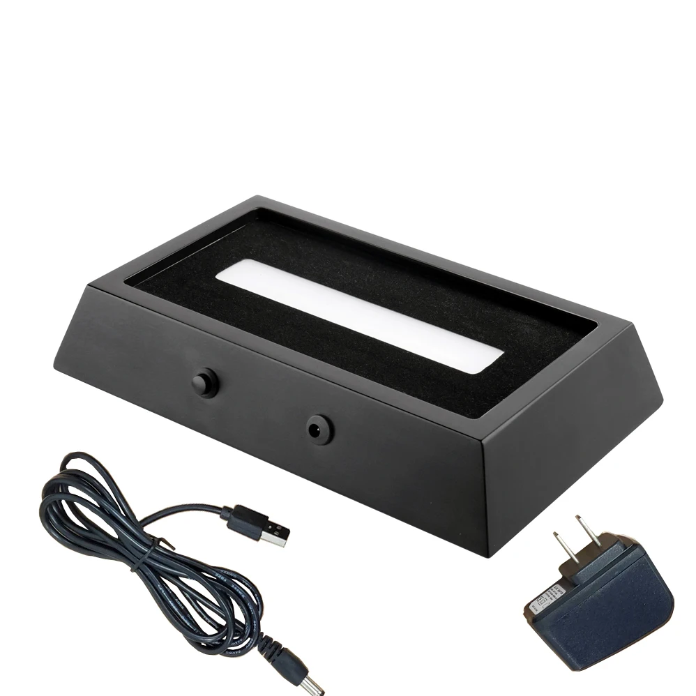 Decorative  Matt black wood ultra bright led Lights landscape crystal display Base