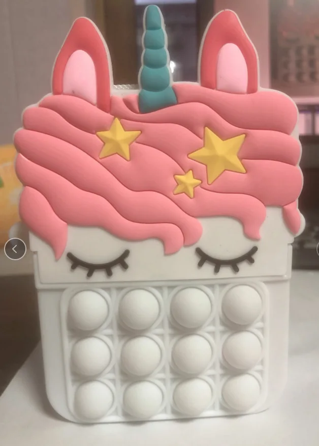 Cute Cartoon Unicorn  Coin Purse Unicorn Silicone Bag For Kids