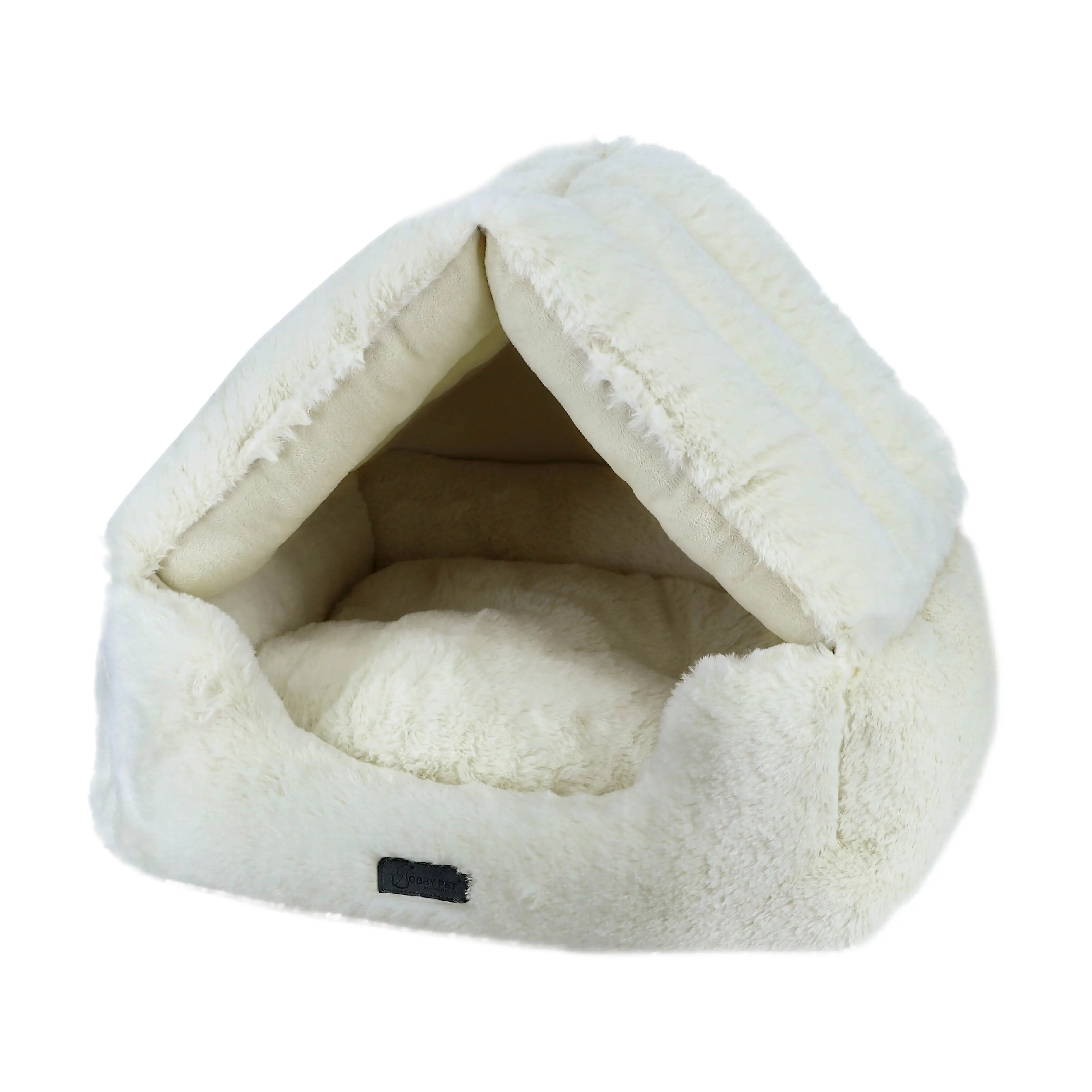 Cat hide cat cave faux rabbit fur dog bed cozy calming plush dog bed luxury cat bed
