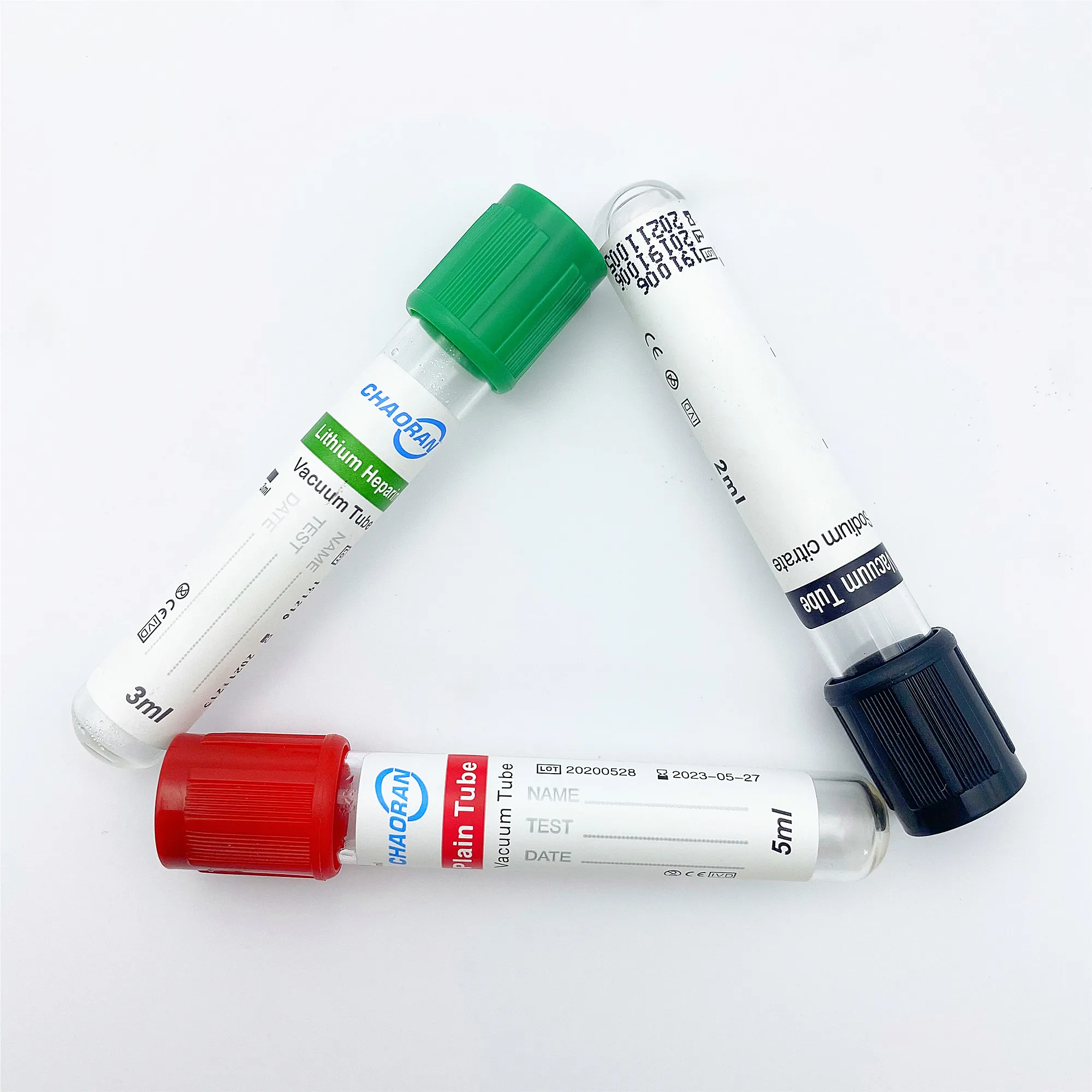 Disposable Medical 1.28mm 1.6mm ESR tube black top 3.8% sodium citrate vacuum blood collection tube