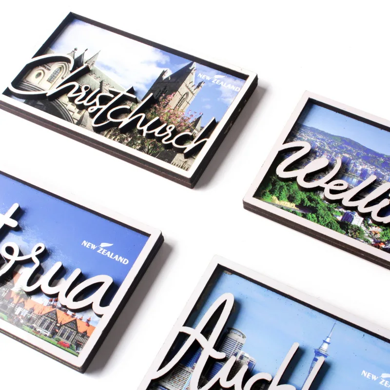 
Custom Sticker New Zealand Wholesale Mdf Souvenirs Fridge Magnet 