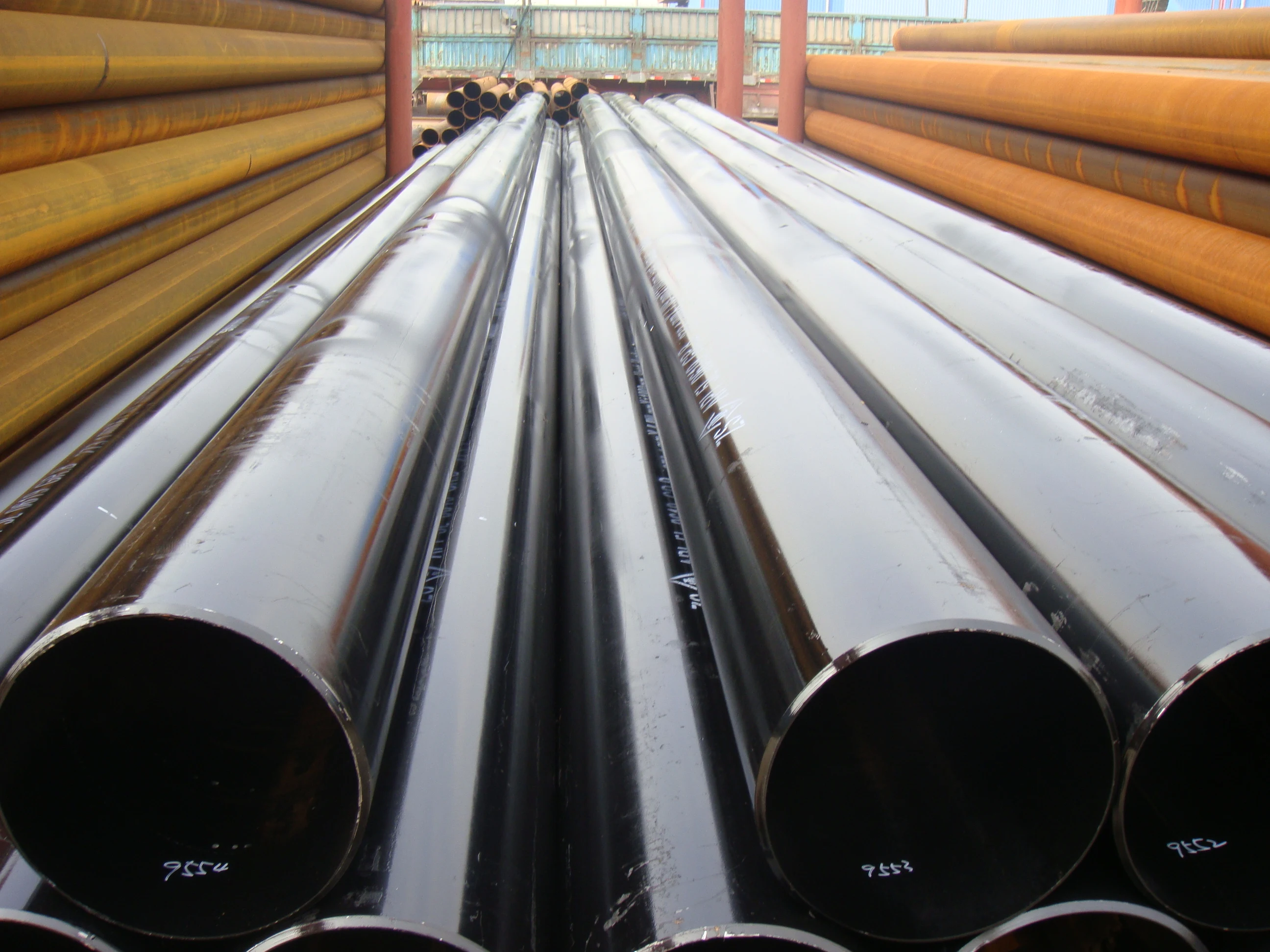 China Origin Factory 3PP 3PE FBE Blue Black External Internal Coating CS Carbon Steel LSAW SAW Welded Line Pipe