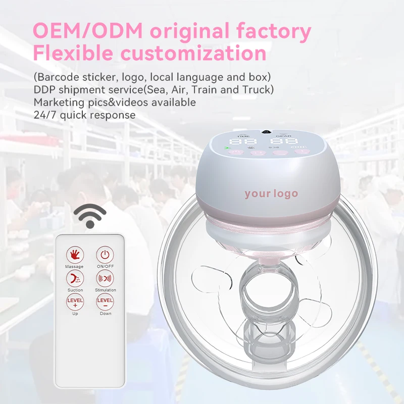 Factory Customized BAP Free portable Electric breast pump hands free wearable Breast pump with Remote function for pumping Milk