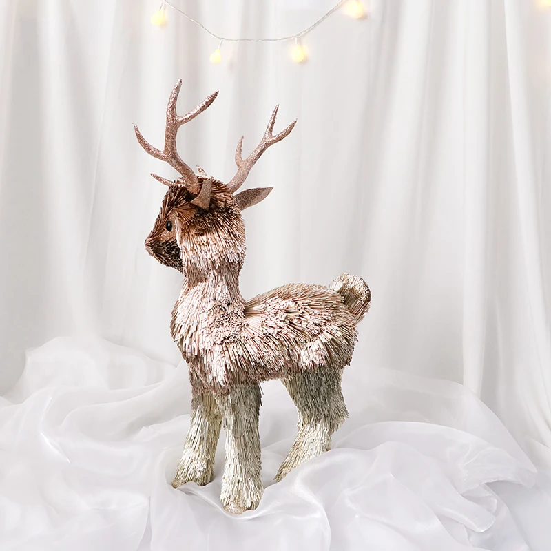 Home Decoration Customized Xmas Indoor Decor Reindeer gradient Christmas Elk Figurines
