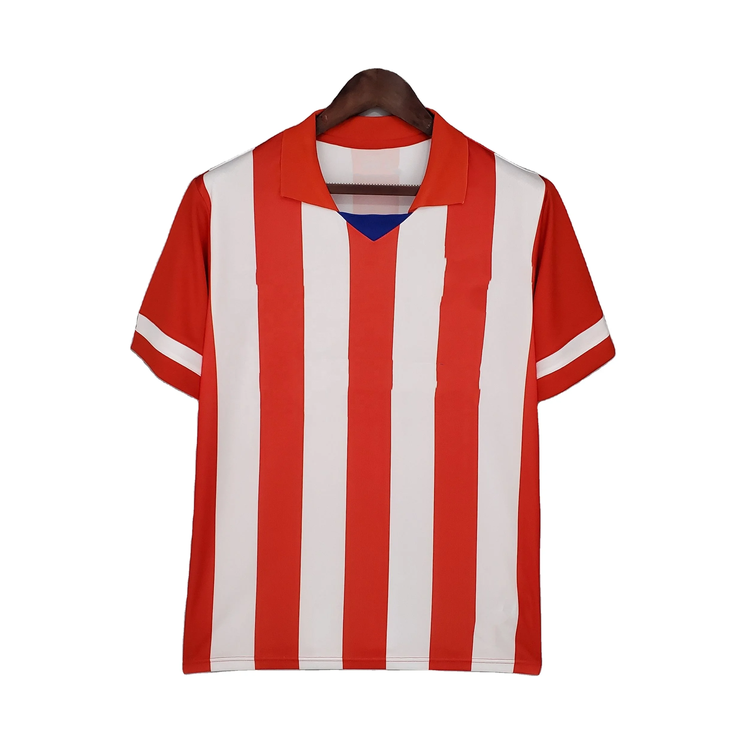 Retro 2013/2014 Red and White Strip Madrid Home Soccer Jersey Men Thailand Football Shirt