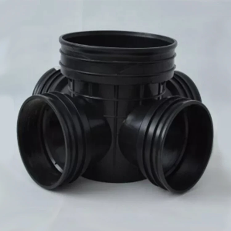 Easy Install Drainage Pipe Fittings PE Plastic Black Inspection Well