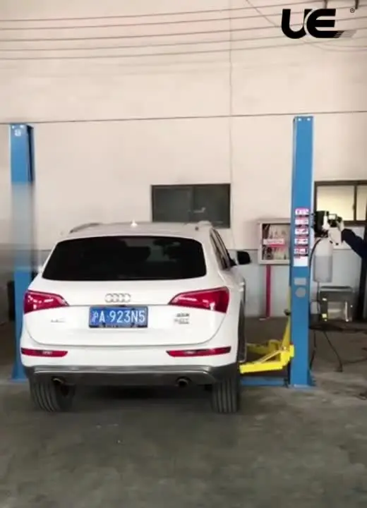 UE-8235PD автомобильные подъемники, двухстоечный подъемник для транспортного средства с сертификацией CE, ручной выпуск, напольный подъемник, двухцилиндровый гидравлический автомобильный подъемник