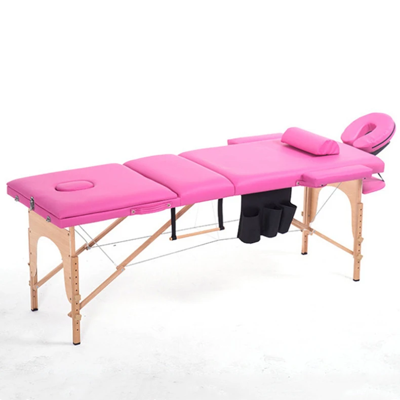 
Portable Spa Massage Table With Carry Case Salon Massage Table Spa Table Portable Pink Wooden Spa Bed 
