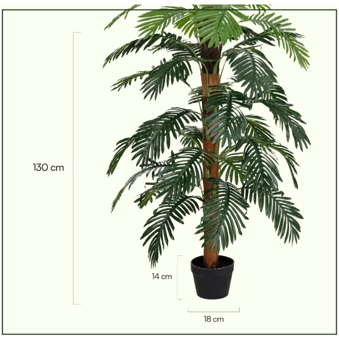Faux Fake Green Plants Plastic artificial palm tree leaves artificial potted plants phoenix palm tree with pot