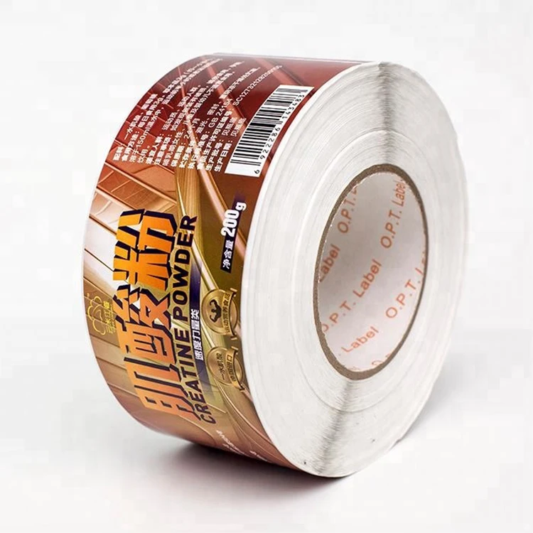 high quality custom self adhesive roll waterproof bottle packaging printing healthcare supplement labels sticker
