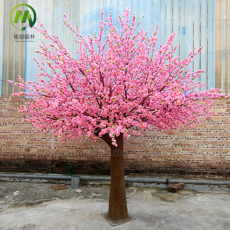 Customized artificial cherry blossom tree silk cloth high simulation peach flower tree large decorative faux cherry blossom tree