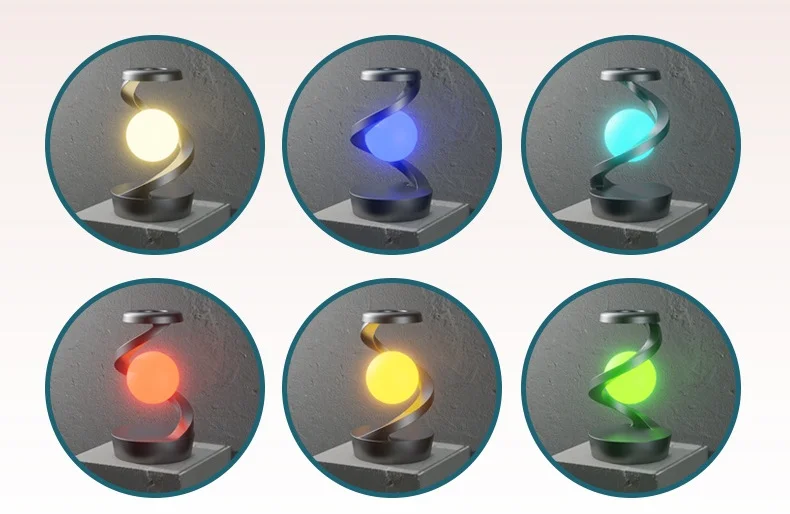 Rotary suspension wireless charging table lamp Mobile wireless charging RGB atmosphere night light