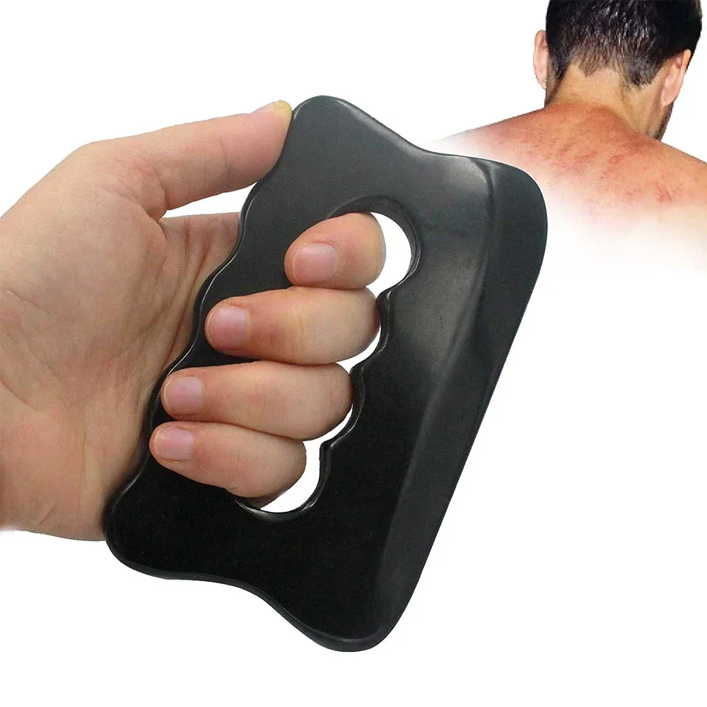 Инструменты для массажа лица Gua Sha камень Bian с гребнями инструмент нежный Scraping черного цвета