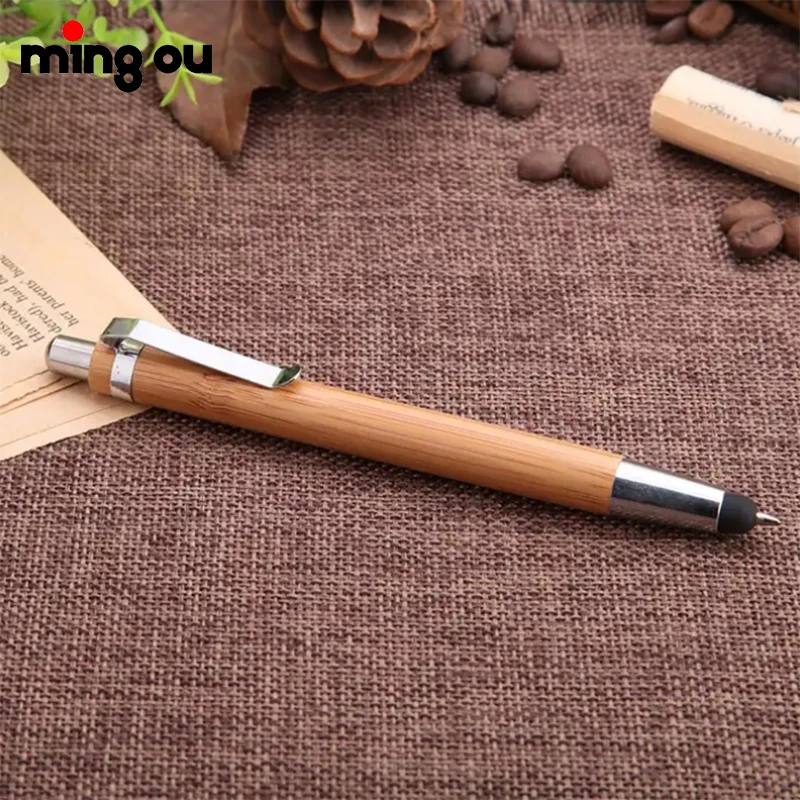 School Supplies Bamboo Pen Personalized  Customized Eco Friendly Engraved Bamboo Ballpoint Pen With Logo