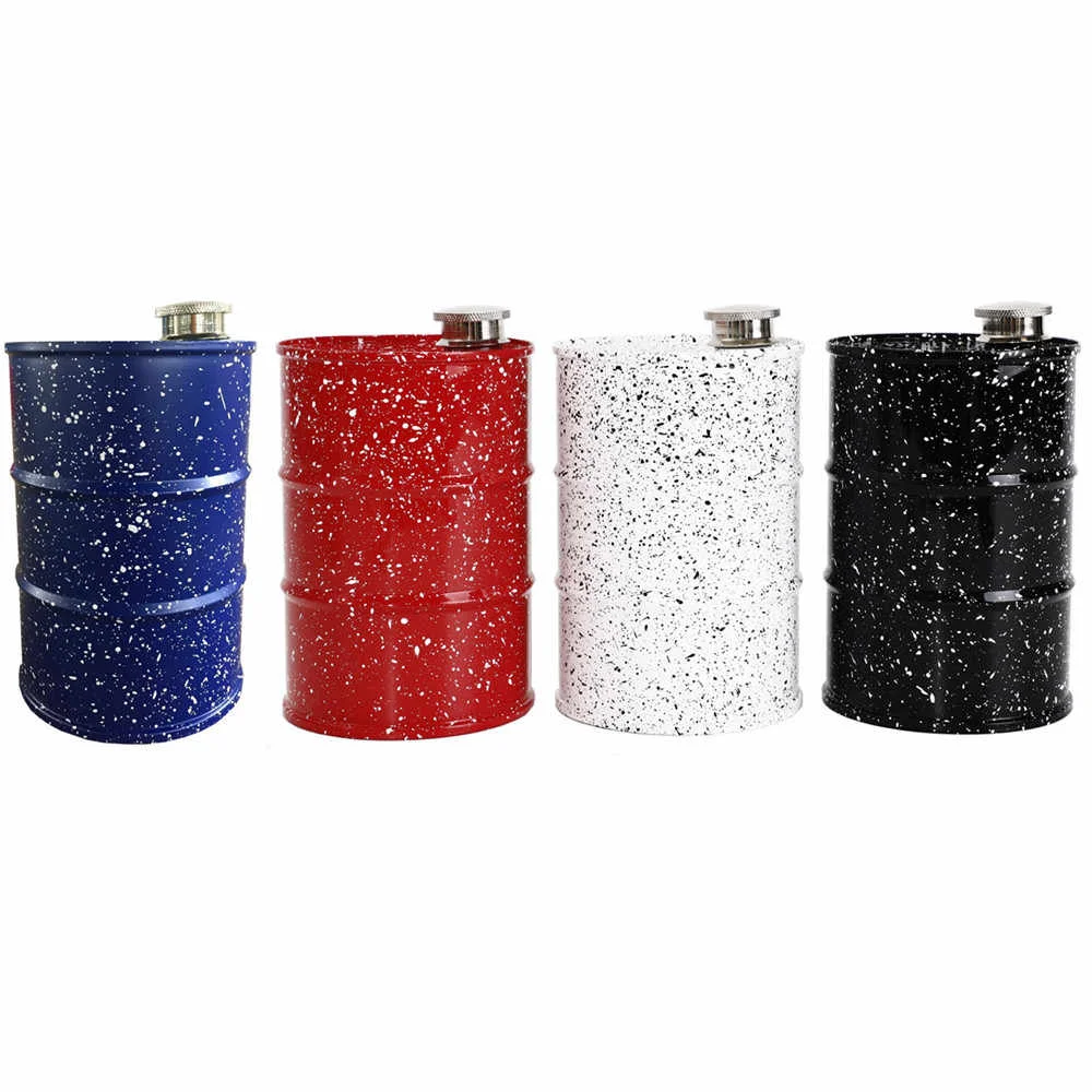 1 gallon US Hip Flask Oil Barrel Top Seller  In Stock Promotion Unique Mens Hip Flask Oil Barrel Drum Stainless Steel