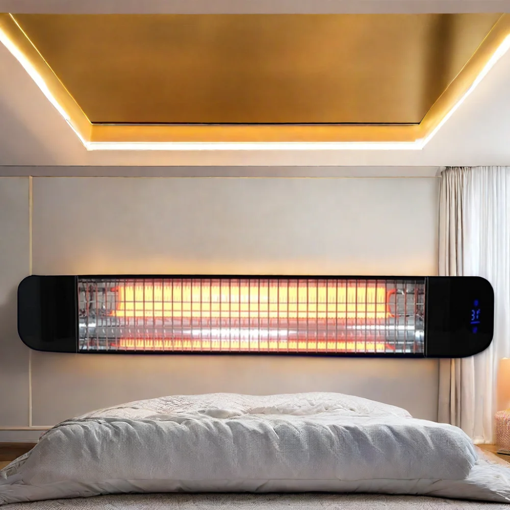 Remote Control Electric Carbon Fiber Heater Infrared Radiant for Home Use Bathroom Living Room Bedroom Garden Wall Mounted