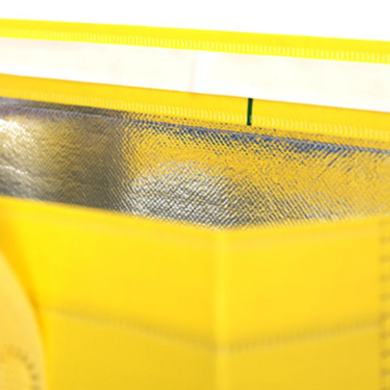 Custom Non-woven Aluminum Film Thermal Disposable Insulation Bag Lunch Take Out Picnic Cooler Insulated Takeaway Bag