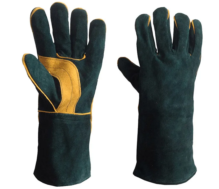 RHK New Products Green Flannel Llining Leather Welding Glove