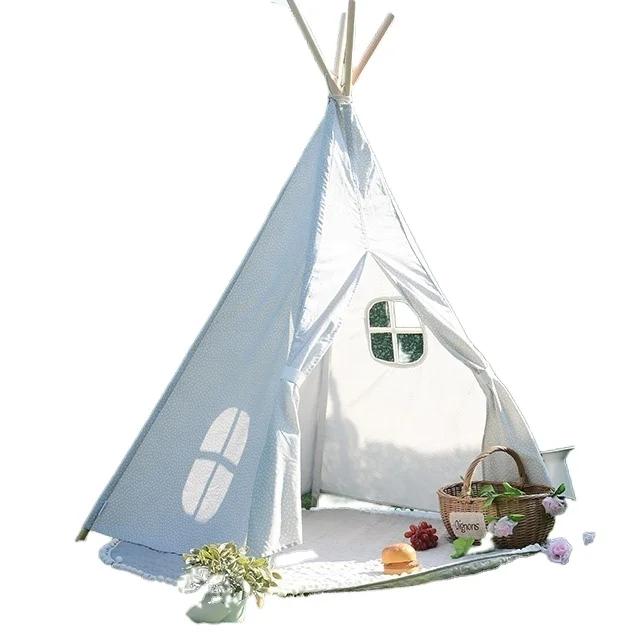 
CE Certifications Cotton Canvas Fabric Kids Teepee Tent Cheap Baby Tent for Girls And Boys Cat Dog Tent House Tent Bed 