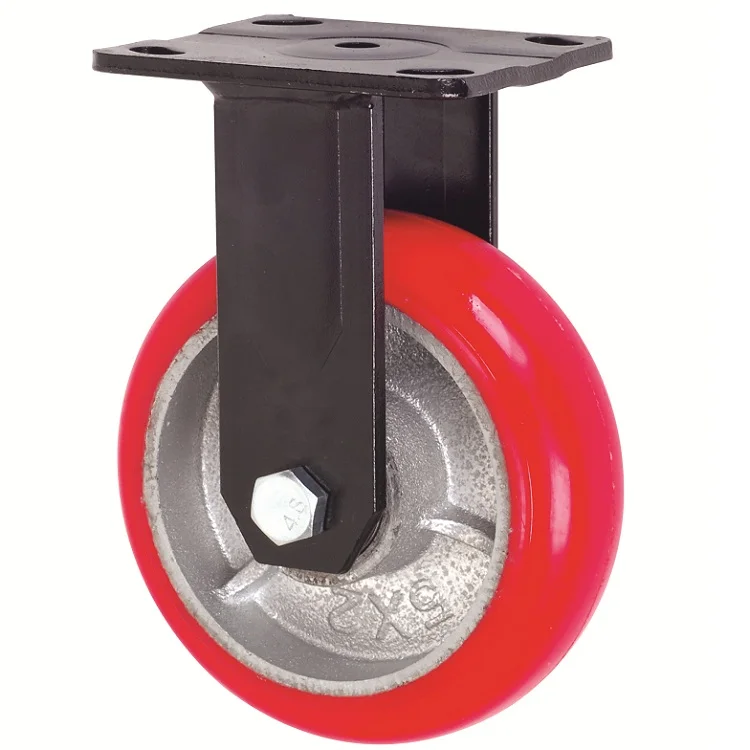 4 5 6 8 дюймов Железный сердечник ПУ пластины тяжелых Castor колеса