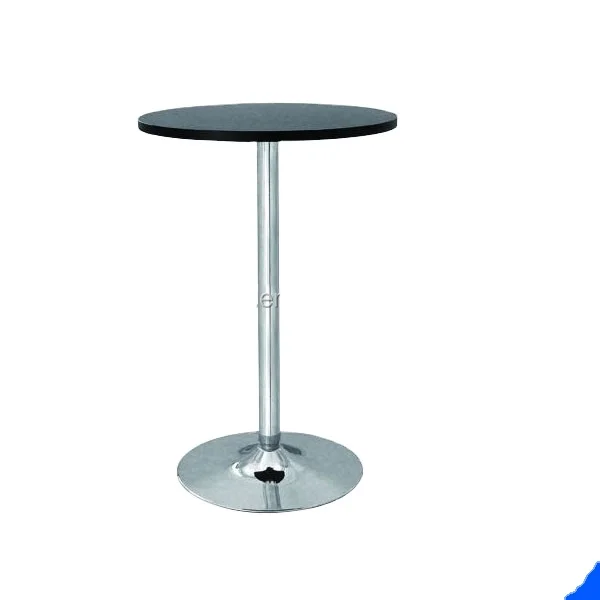 2022 factory  360 Swivel Round Pub Bar Table Black MDF Top with Silver Legclub and pub cocktail bar table
