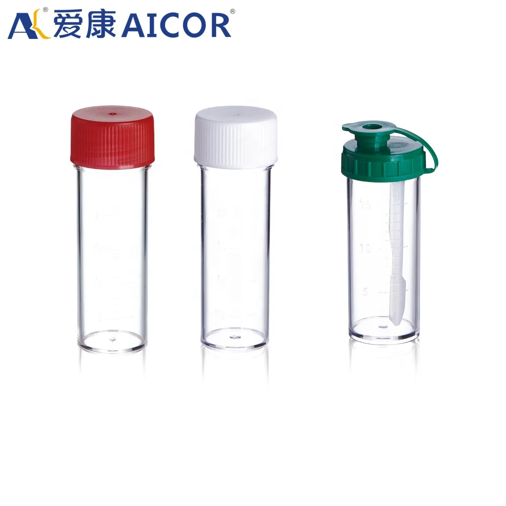 supplier plastic vial specimen stool container factory direct disposable sterile sampling specimen cup for Lab use