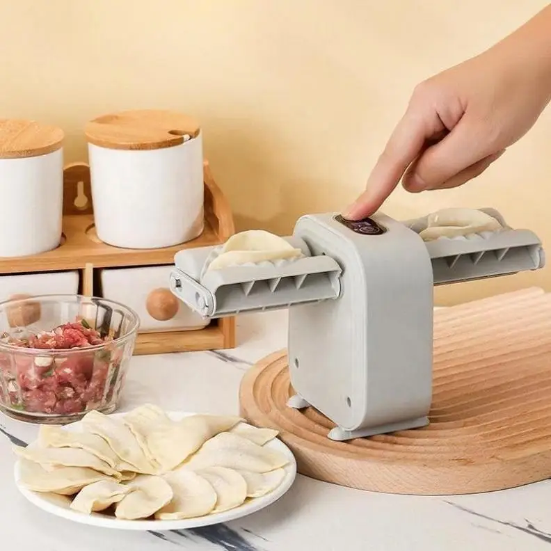Household Double Heads Electric Automatic Dumpling Making Machine Rechargeable Wrapper Dumpling Press Maker Mold Kitchen Tools