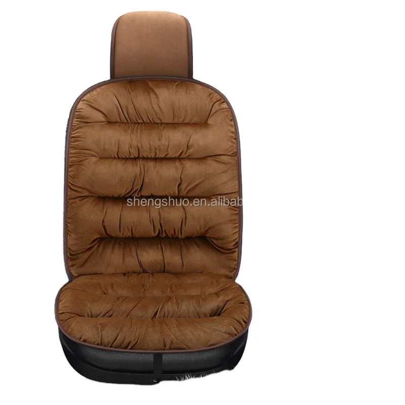 Winter short plush thickened warm car seat cushion long strip rear seat cushion non-slip