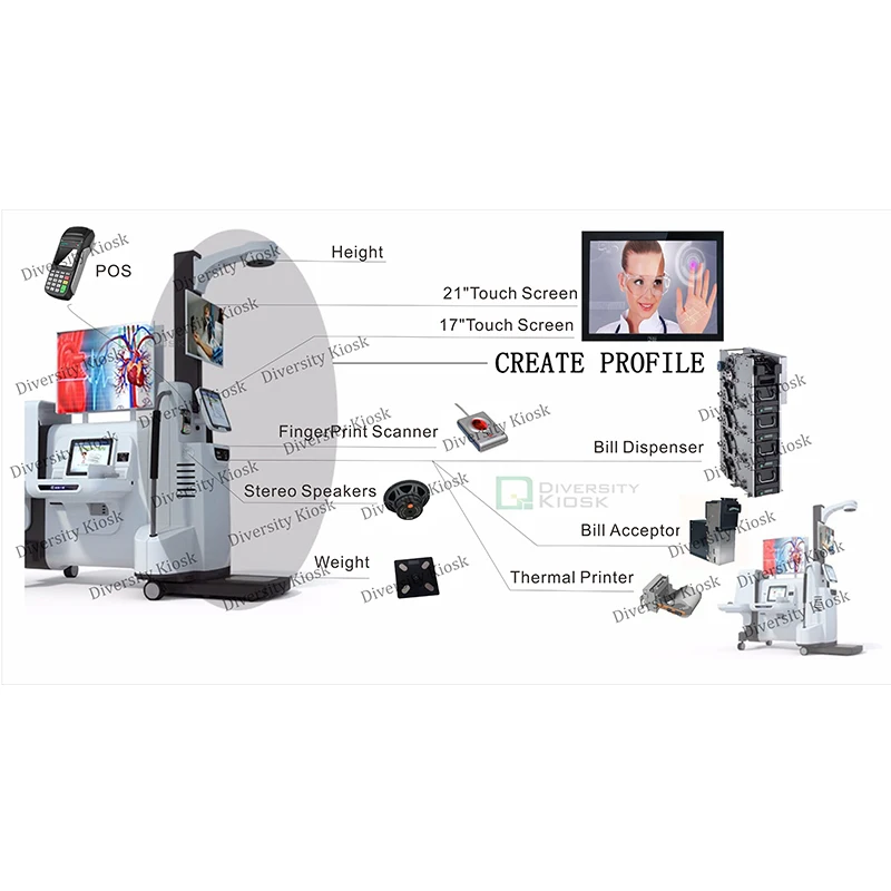 Card Dispenser Reader Body Fat Scales Cosmetic Exhibition Stand Hospital Sefi Service Machine Multi-functional Health Products