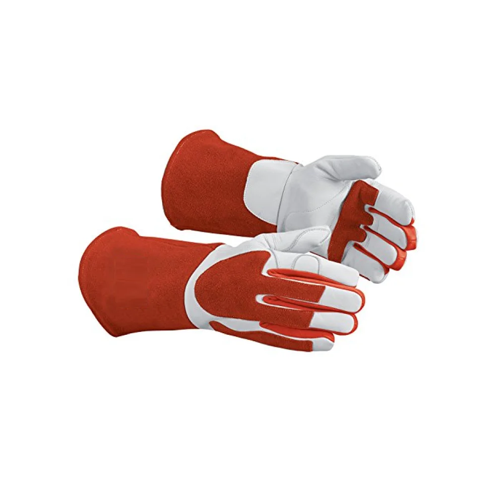 Laser Argon Elk Skin Stick Red Welding Gloves Leather 14 Cowhide 2024 Heat Resistant Pakistan Medium 14inch 2024
