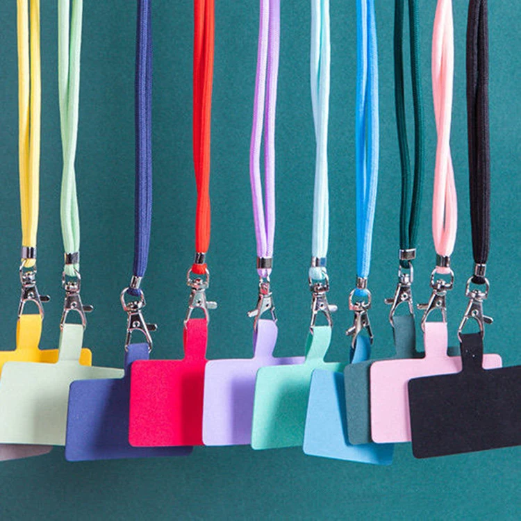 OEM mobile phone lanyard neck rope nylon diagonal adjustable color full applicable anti loss rope clip