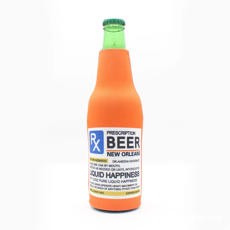 
Waterproof Neoprene Beer Bottle Sleeve with Zipper Insulated Wine Bottle Bag Thermal Food Geometric 