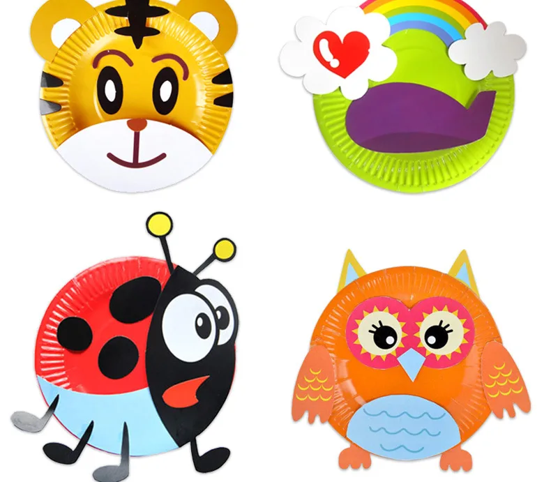 Disposable Plates Sets for Party Colorful Dinnerware Rainbow Tableware for Holiday Birthday Decorations Supplies