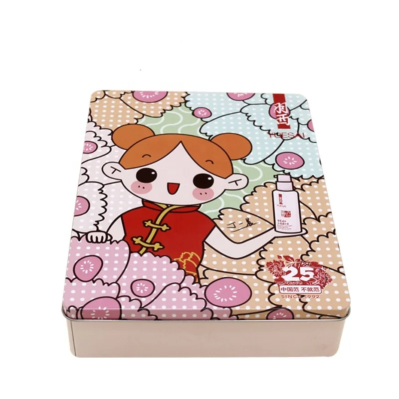 Low price custom printed food grade luxury rectangular shape gift tea packing tinplate tin box