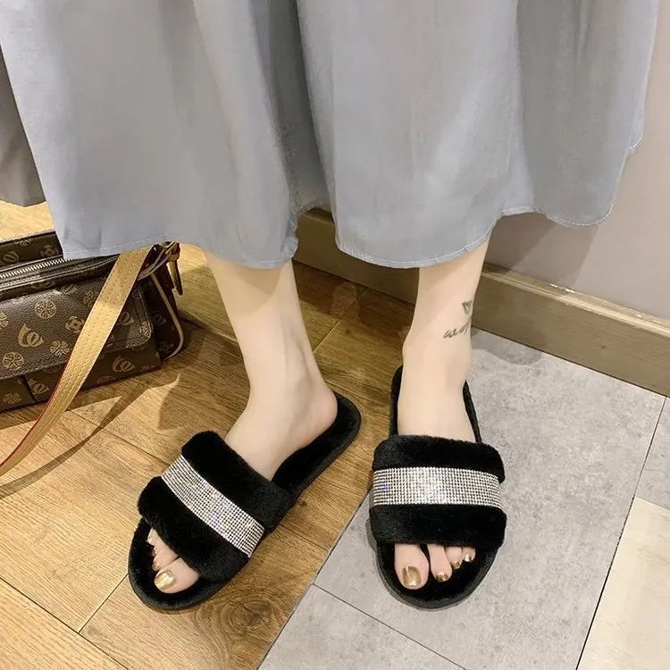 2022 Fashion Women Indoor Fluffy Slides Slipper Custom