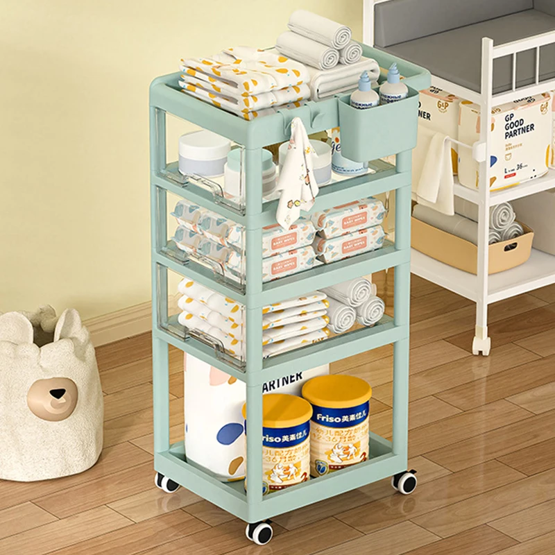 5 layer Removable plastic storage trolley household storage shelf rack environmental protection storage shelf for kitchen