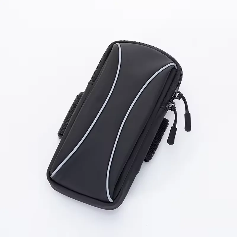 Portable portable bag pu reflective strip design sports bag outdoor sports lightweight mobile phone arm bag