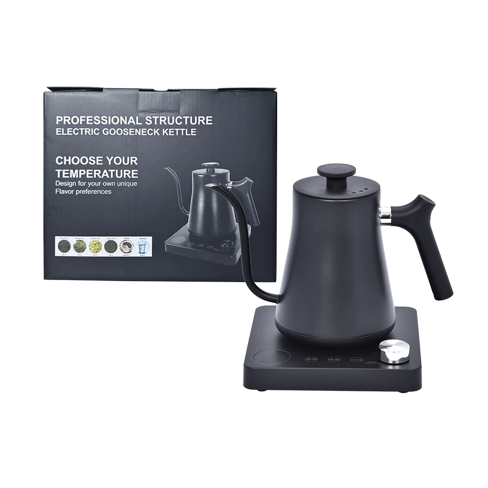 Classical 1L gooseneck electric stainless steel jug electric tea pot set household  2 in 1 tea coffee kettle set with tray