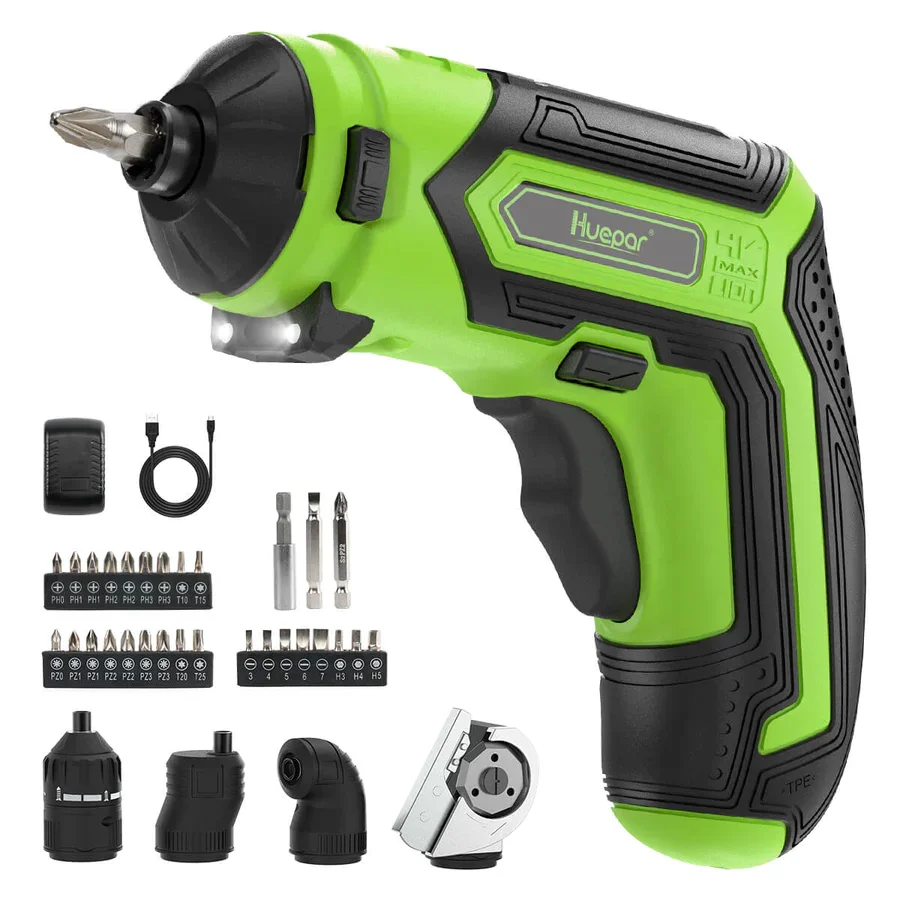 Huepar CS04 Cordless Screwdriver Max 6Nm Electric Screwdriver Kit Rechargeable Power Screw Gun