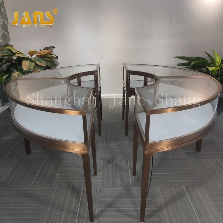 Ultra-white tempered glass jewellery display cabinet jewelry shop showcase display counter furniture design